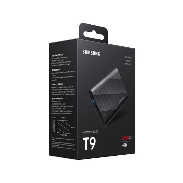 Disco Duro SSD Externo Samsung T9 4TB USB 3.2 Gen 2x2 Negro - Image 4