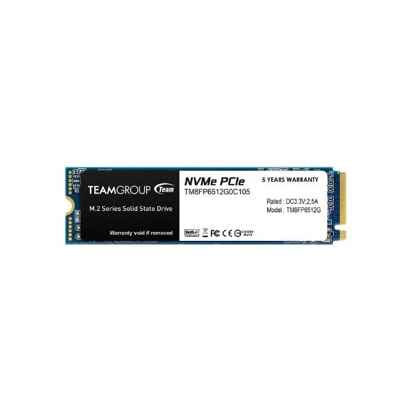 Disco Solido TEAMGROUP MP33 512GB SLC Cache 3D NAND TLC NVMe 1.3 PCIe Gen3x4 M.2 2280 SSD (Read/Writ 1,700/1,400 MB/s)