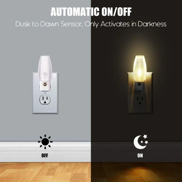 Luz Nocturna Con Luz Blanca Led Emotionlite  Sensor Automatico de Atardecer a Amanecer 4 Unidades Eln-085 - Image 3
