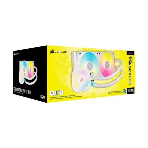 Enfriador Líquido Corsair iCUE LINK TITAN 240 RX RGB 240mm All in One – Blanco - Image 6