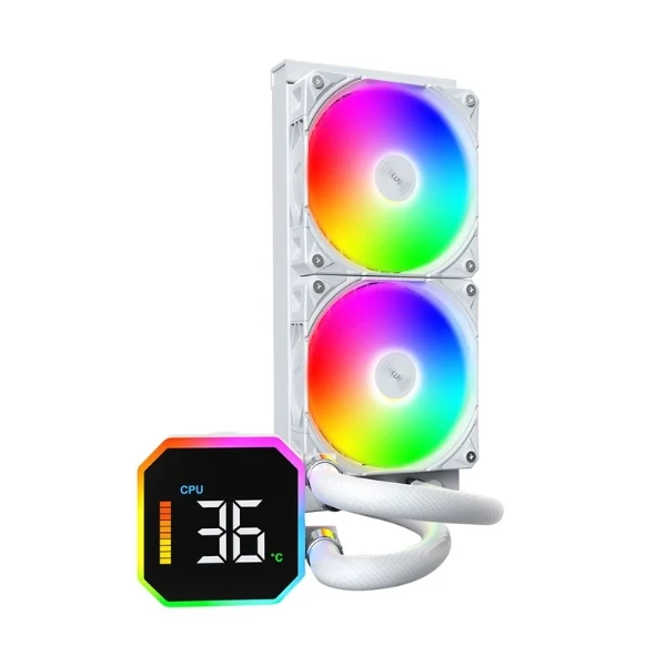 Enfriador Líquido Montech HyperFlow Digital 240mm All in One – Blanco - Image 2