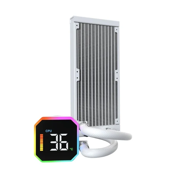 Enfriador Líquido Montech HyperFlow Digital 240mm All in One – Blanco - Image 3
