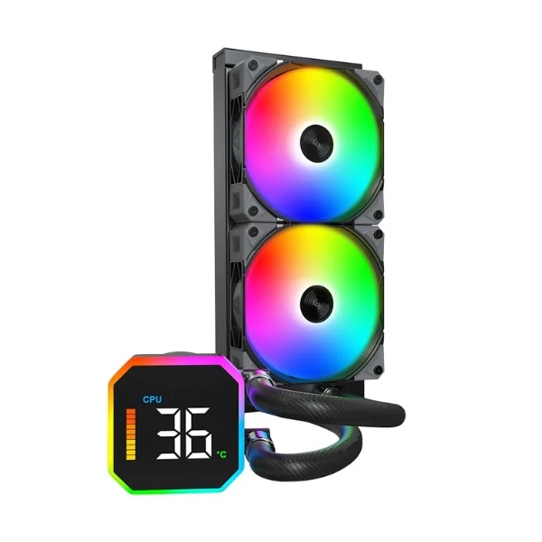 Enfriador Líquido Montech HyperFlow Digital 240mm All in One – Negro - Image 2