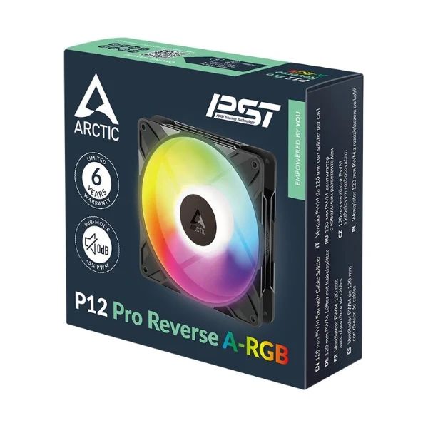 Fan Cooler ARCTIC P12 Pro Reverse A-RGB Fluid Dynamic Bearing 120mm - Negro - ARGB - Image 4