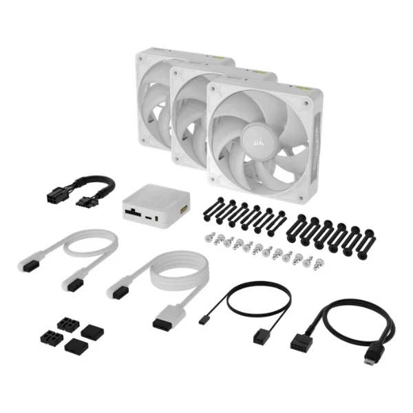 Fan Cooler Corsair iCUE LINK RX120 RGB Magnet Dome Bearing 120mm - Blanco - RGB - 3 Pack - Image 3