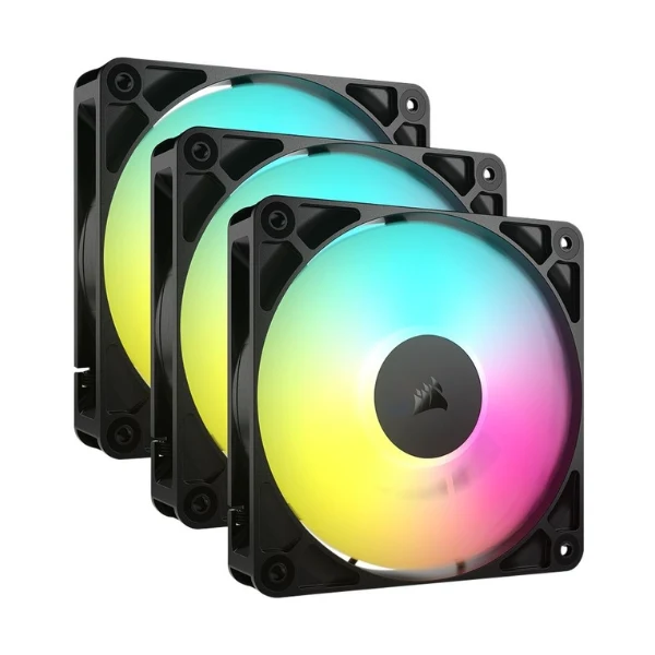 Fan Cooler Corsair RS120 ARGB Magnetic Dome Bearing 120mm - Negro - RGB - 3 Pack - Image 4