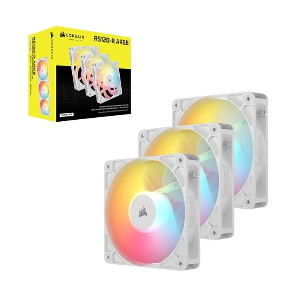 Fan Cooler Corsair RS120-R ARGB Magnetic Dome Bearing 120mm - Blanco - RGB - 3 Pack - Image 6