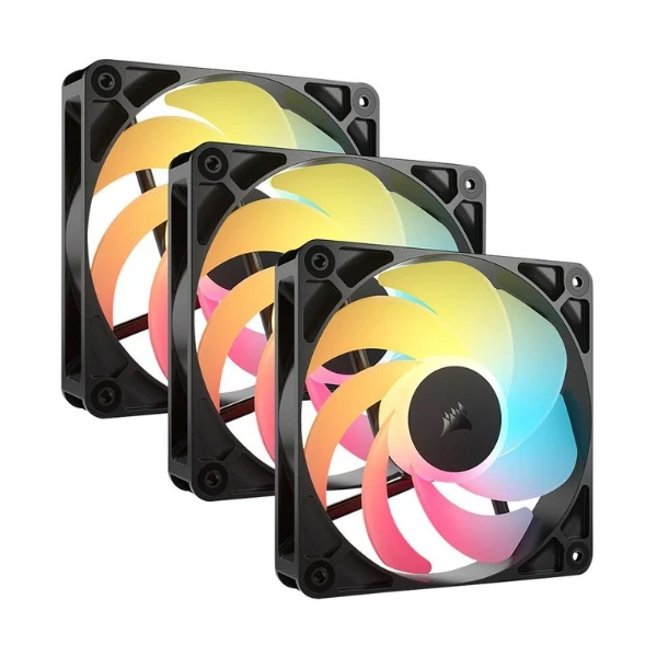 Fan Cooler Corsair RS120-R ARGB Magnetic Dome Bearing 120mm - Negro - RGB - 3 Pack - Image 2