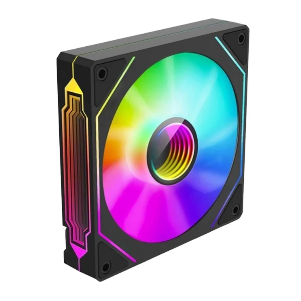 Fan Cooler Kingwin KWI-FAN01 ARGB Infinity Mirror Hydraulic Bearing 120mm - Negro - ARGB 3 Pack - Image 2