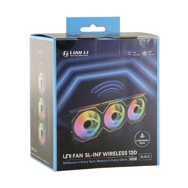 Fan Cooler Lian Li Uni Fan SL-INF Wireless 120 Fluid Dynamic Bearing 120mm - Negro - RGB - 3 Pack - Image 3