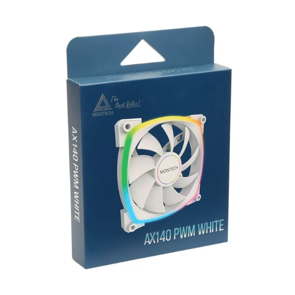 Fan Cooler Montech AX140 ARGB Hydro Dynamic Bearing 140mm - Blanco - ARGB - Image 5