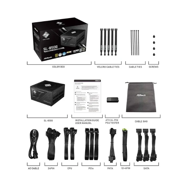 Fuente de Poder ASRock SL-850G - 850W - 80 PLUS Gold - Modular - ATX - Image 3