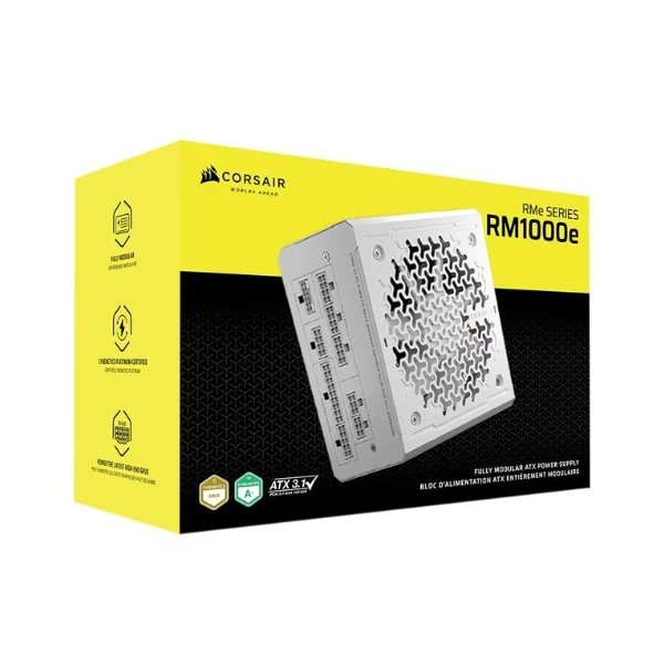 Fuente de Poder Corsair RMe Series RM1000e - 1000W - Cybenetics Gold - Modular - ATX - White - Image 4