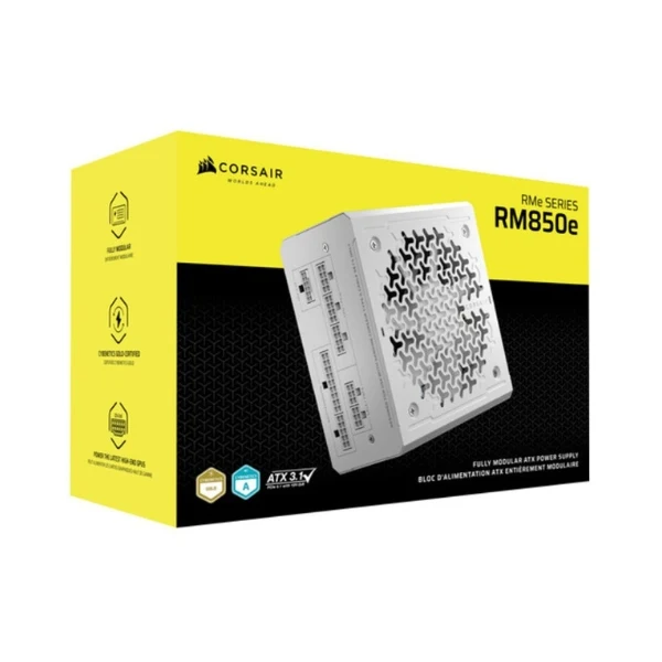 Fuente de Poder Corsair RMe Series RM850e - 850W - Cybenetics Gold - Modular - ATX - White - Image 4