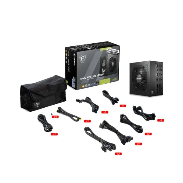 Fuente de Poder MSI MAG A750GL - 750W - 80 PLUS Gold - Modular - Image 5