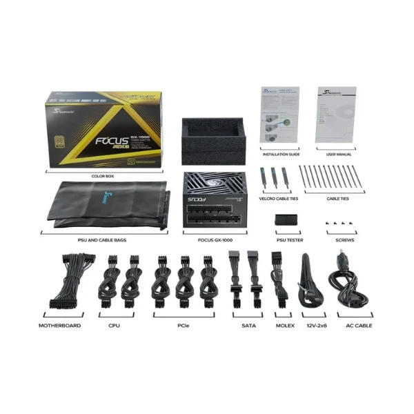 Fuente de Poder Seasonic FOCUS V4 GX-1000 - 1000W - 80 PLUS Gold - Modular - ATX - Image 5