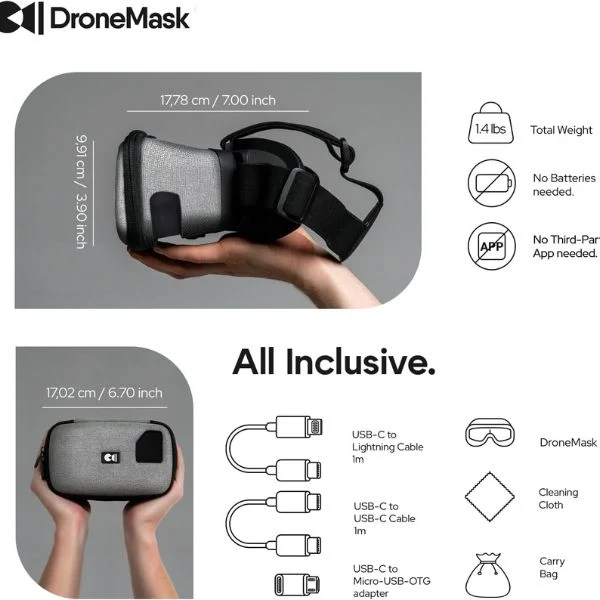 Gafas DroneMask 2 para todos los drones de cámara, Lente Unibody, HD FPV, Gafas de drones compatible Skyview FPV - Image 3