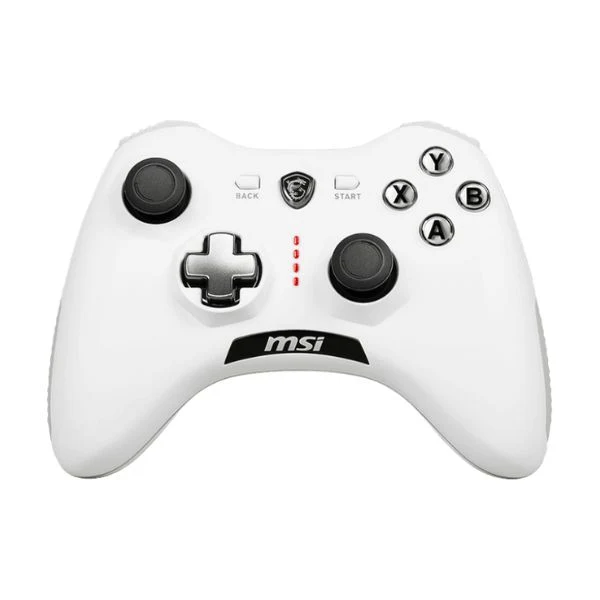 Gamepad MSI Force GC20 V2 Blanco - Doble Motor de Vibración - Compatible con PC y Android
