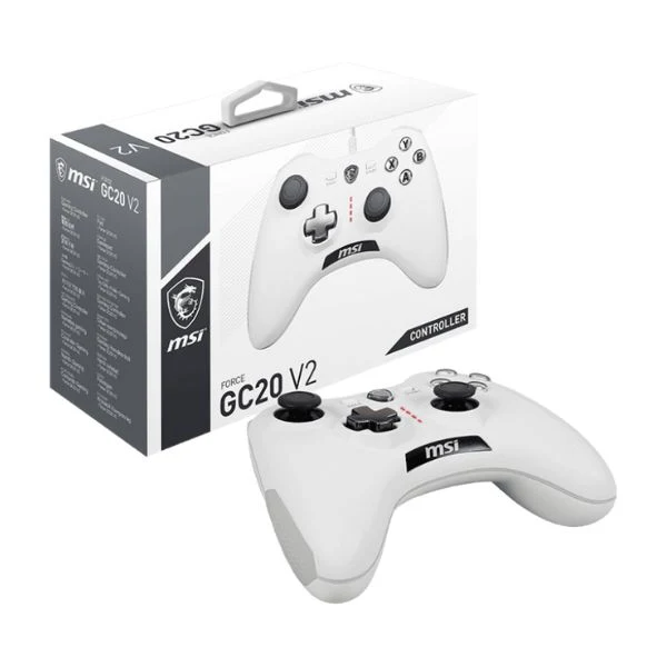 Gamepad MSI Force GC20 V2 Blanco - Doble Motor de Vibración - Compatible con PC y Android - Image 5