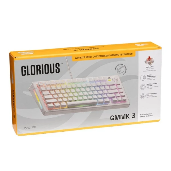 Teclado mecánico gaming Glorious GMMK 3 75% RGB cableado blanco con switches lineales Fox - GMMK3-75-PB-FOX - Image 5