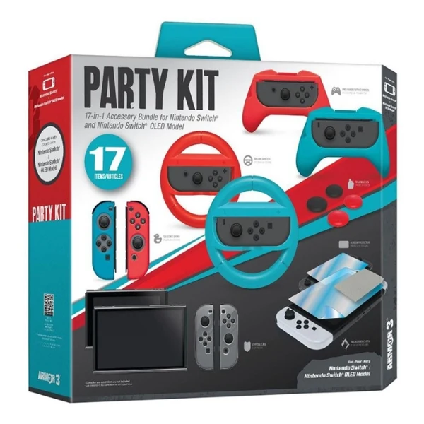 Kit de accesorios Armor3 Party Kit para Nintendo Switch y Switch OLED - M07532 - Azul/Rojo - Image 2