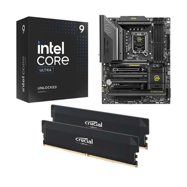Kit para PC: Procesador Intel Core Ultra 9 285K 24 Núcleos 3.7GHz 36MB Cache + Tarjeta Madre MSI Z890 MAG Tomahawk WiFi Socket LGA 1851 DDR5 ATX + Memoria RAM 32 GB DDR5