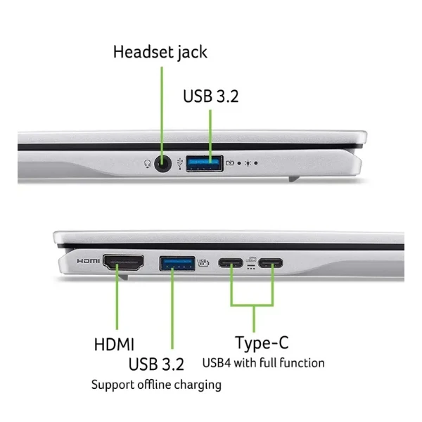 Laptop Acer Swift 14 AI Touchscreen AMD Ryzen AI 9 Series 300 16GB RAM 1TB SSD 14" AMD Radeon 880M Pure Silver - Image 9
