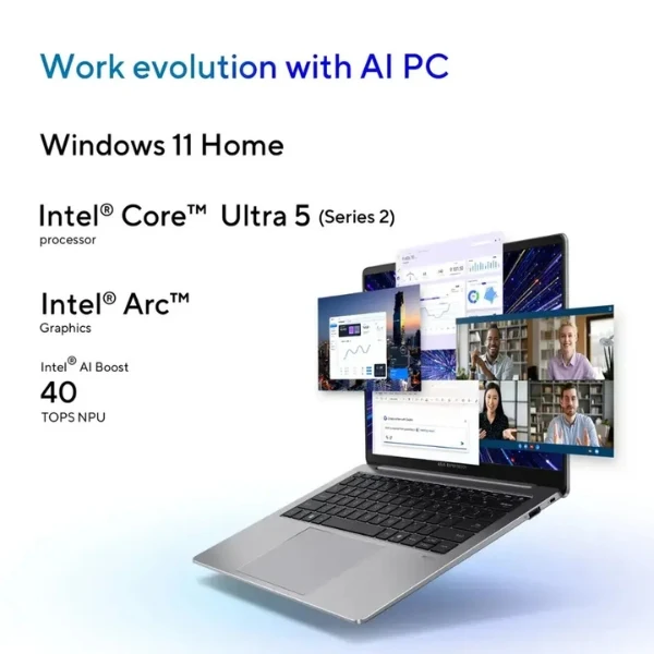 Laptop ASUS ExpertBook P5 Intel Core Ultra 5 Series 2 16GB RAM 512GB SSD 14" Intel Arc Misty Grey - Image 5