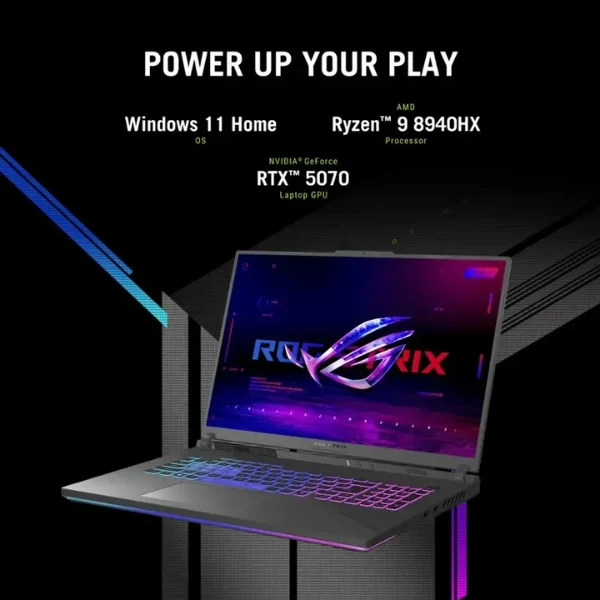 Laptop ASUS ROG Strix G18 AMD Ryzen 9 Series 7000 16GB RAM 1TB SSD 18" NVIDIA GeForce RTX 5070 Eclipse Gray - Image 10