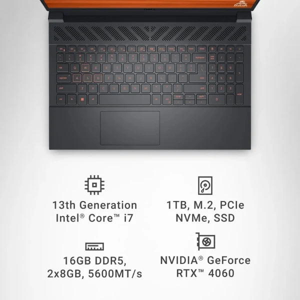 Laptop Dell G15 Intel Core i7 16GB RAM 1TB SSD 15.6" FHD 120Hz Dark Shadow w/ Thermal Shelf NVIDIA GeForce RTX 4060 - Image 10