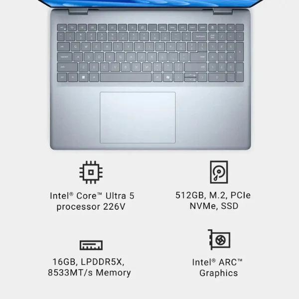 Laptop Dell Plus 2 en 1 Intel Core Ultra 5 Series 2 16GB RAM 512GB SSD 16" Intel Arc Ice - Image 8
