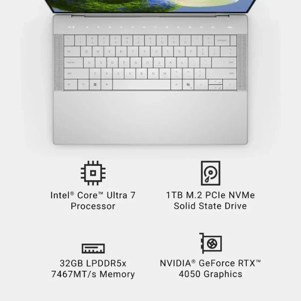 Laptop Dell XPS 14, Intel Core Ultra 7, 32GB RAM, 1TB SSD, 14.5" Touchscreen, RTX 4050, Platinum - XPS9440-7892SLV-PUS NVIDIA GeForce RTX 4050 - Image 9