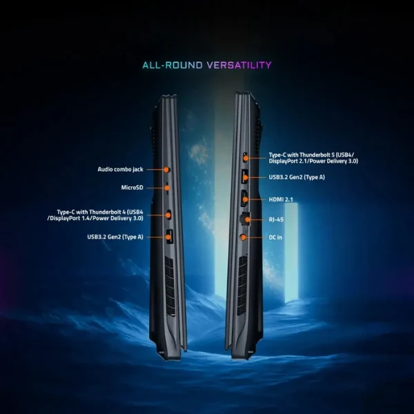 Laptop GIGABYTE AORUS MASTER 18 BZH Intel Core Ultra 9 64GB RAM 2TB SSD 18" NVIDIA GeForce RTX 5090 Windows 11 AORUS MASTER 18 BZHC6USD45SH Dark Tide - Image 8