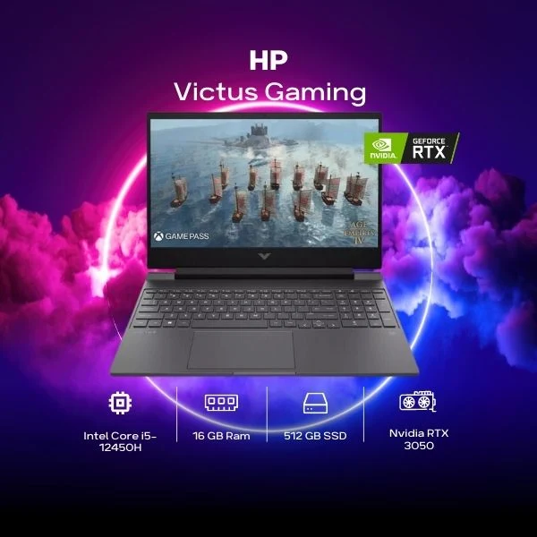 Laptop HP Victus Gaming 15.6" FHD IPS Core i5-12450H NVIDIA GeForce RTX 3050, 4GB, Memoria Ram 16GB Disco 512GB SSD - Image 2
