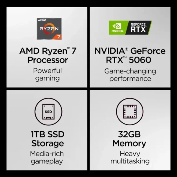 Laptop Lenovo Legion Pro 5 2.5K OLED Gaming AMD Ryzen 7 8745HX (4.9/3.6GHz) 32GB RAM 1TB SSD 16" NVIDIA GeForce RTX 5060 Win 11 Home - Eclipse Black - Image 7