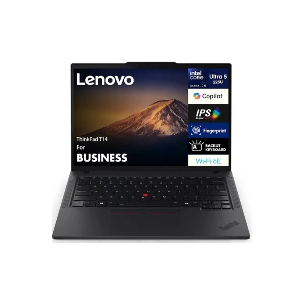 Laptop Lenovo ThinkPad T14 Intel Core Ultra 5 225U 64GB RAM 2TB SSD 14" Intel Graphics Win 11 Pro - Black