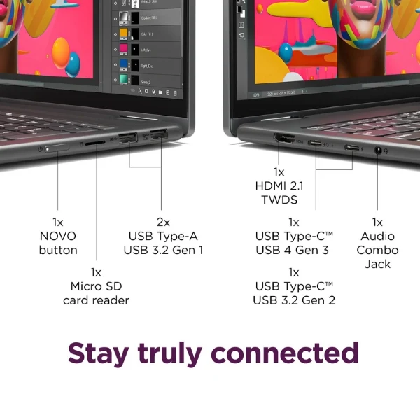 Laptop Lenovo Yoga 7i 2-in-1 Intel Core Ultra 7 155U 16GB RAM 1TB SSD 14" 2K Touch-Screen Storm Grey Intel Graphics - Image 12
