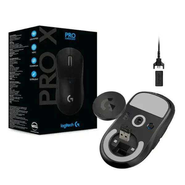 Mouse Gaming Inalámbrico Logitech PRO X SUPERLIGHT 16000 DPI con Sensor HERO - 910-005878 - Negro - Image 3