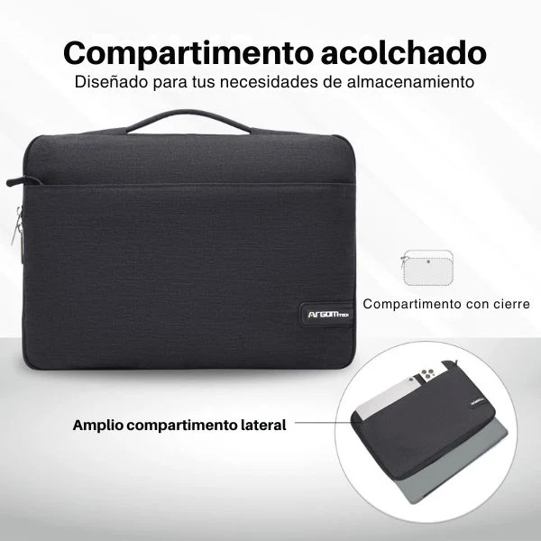 Maletín Argom Urban 15.6" - Funda para Portátil - Poliéster - Negro - ARG-SL-0018BK - Image 7