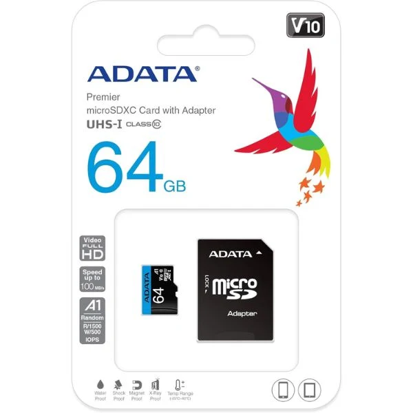 Memoria Micro SD 64GB ADATA Clase 10 C/Adaptador - Image 5
