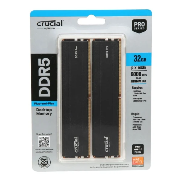 Memoria RAM Crucial Pro 32GB (2x16GB) DDR5 6000MHz PC5-48000 CL48 Dual Channel – Para PC - Image 2