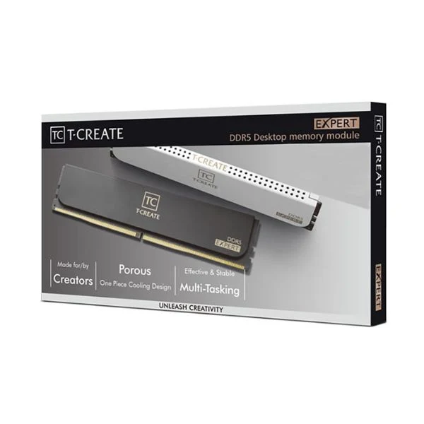 Memoria RAM TeamGroup T-Create EXPERT 48GB (2x24GB) DDR5 6400MHz PC5-51200 CL32 Dual Channel – Para PC (White) - Image 4
