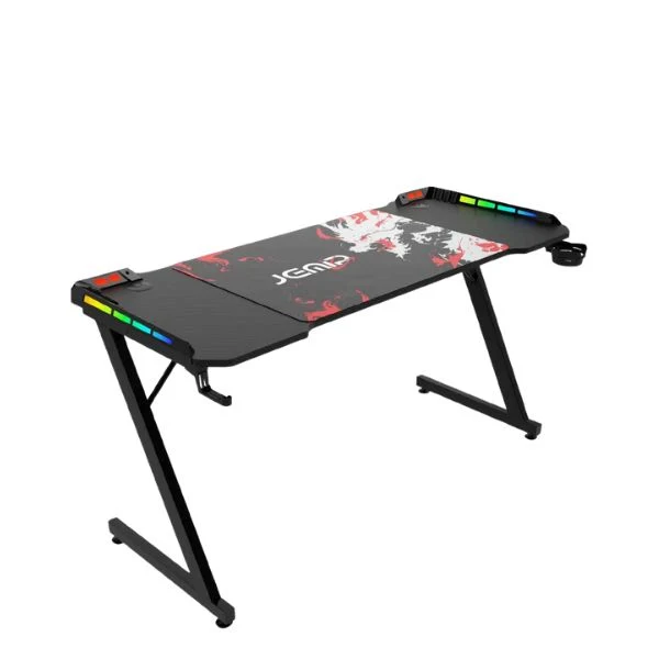 Mesa jemip Dragon Heart - RGB - 140×60×75 cm - Incluye Mouse Pad, Porta Taza y Porta Audífonos - Negro - Image 2