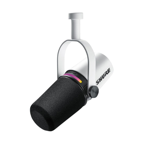Micrófono dinámico Shure MV7+ para podcast – Blanco