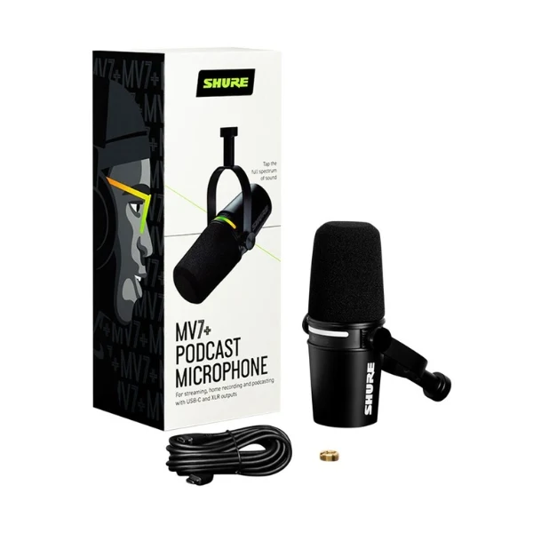 Micrófono dinámico Shure MV7+ para podcast – Negro - Image 4