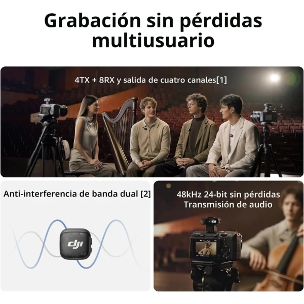 Micrófono Inalámbrico DJI Mic 3 - 2 TX + 1 RX - Estuche de Carga - USB-C/3.5mm - Negro - Image 5