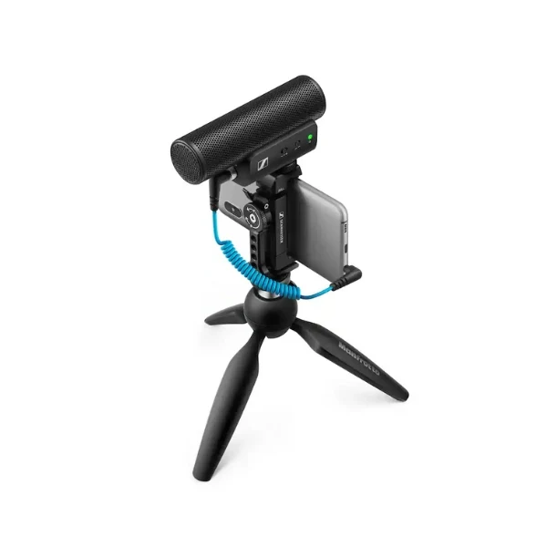 Micrófono Sennheiser Professional MKE 400 + Mobile Kit Directional On-Camera Microphone with Smartphone Clamp & Manfrotto PIXI Mini Tripod - Black - Image 2