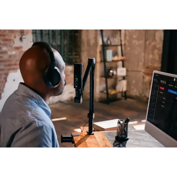 Micrófono Sennheiser Profile USB Microphone Streaming Set with Boom Arm 3 m USB-C Cable & Mic Pouch - Black - Image 6