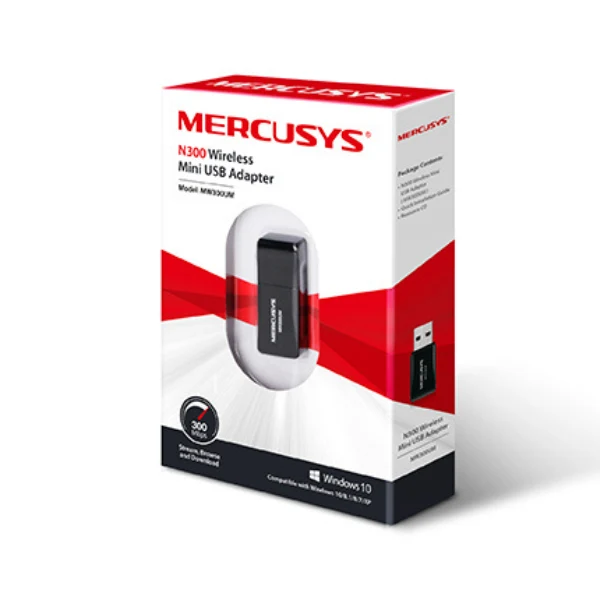 Mini Adaptador Mercusys MW300UM USB Inalámbrico N300 - Image 3