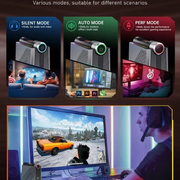 Mini PC ACEMAGIC AD08, Core i7-11700B, 32GB RAM, 1TB NVMe SSD, 4K Triple Display, WiFi 6, BT 5 - Image 5